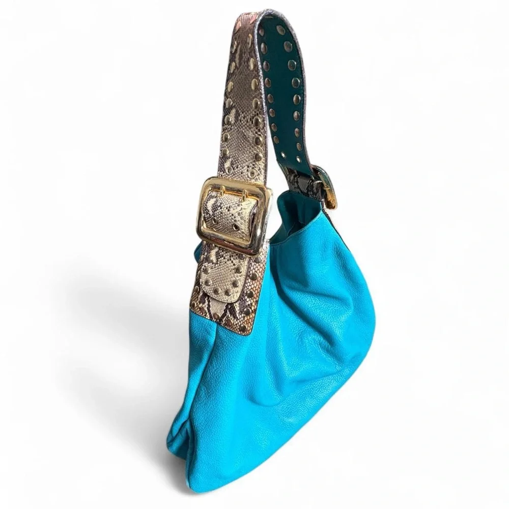 Be & D Crawford Studded Leather Snakeskin Strap